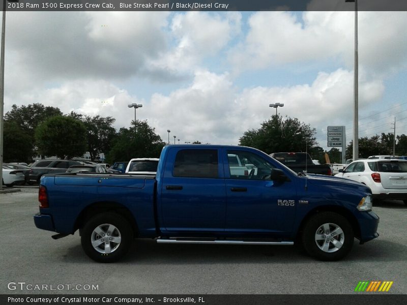 Blue Streak Pearl / Black/Diesel Gray 2018 Ram 1500 Express Crew Cab