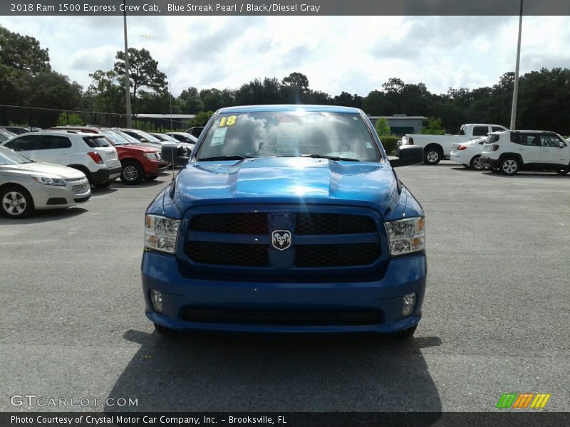 Blue Streak Pearl / Black/Diesel Gray 2018 Ram 1500 Express Crew Cab