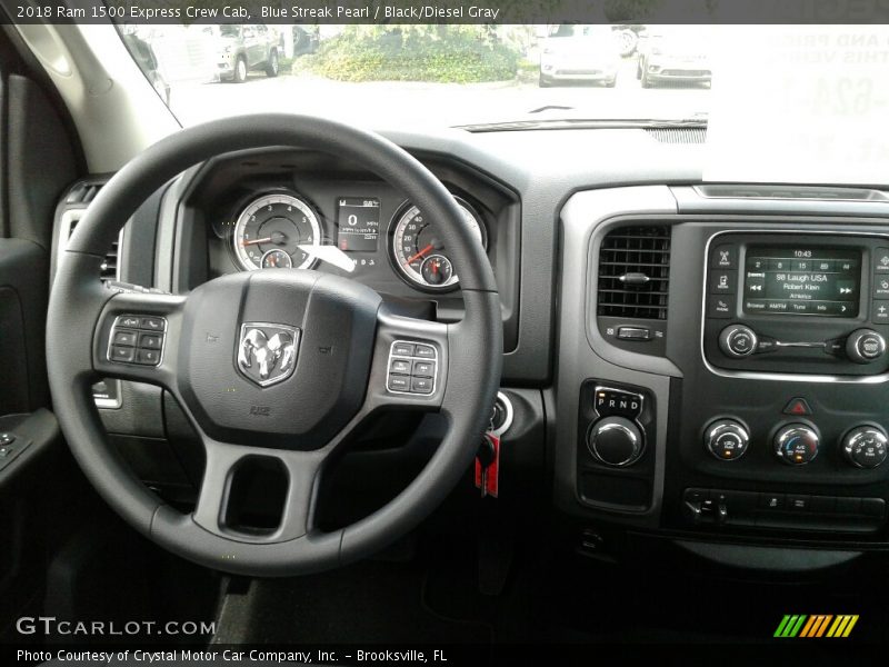 Blue Streak Pearl / Black/Diesel Gray 2018 Ram 1500 Express Crew Cab