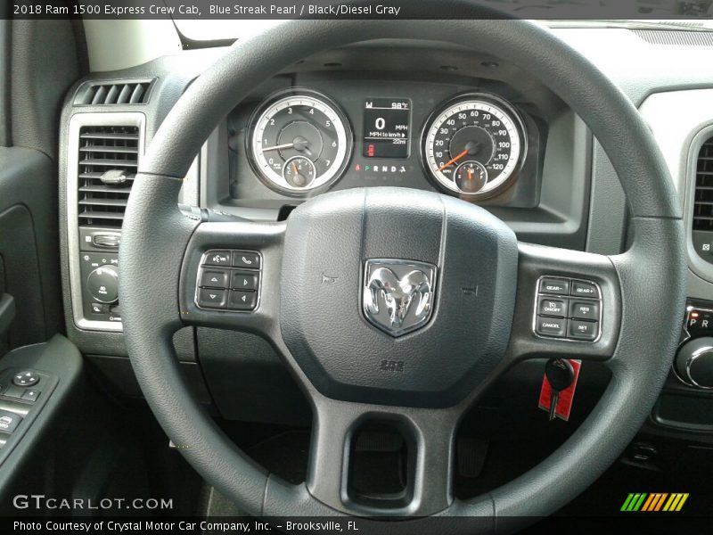 Blue Streak Pearl / Black/Diesel Gray 2018 Ram 1500 Express Crew Cab