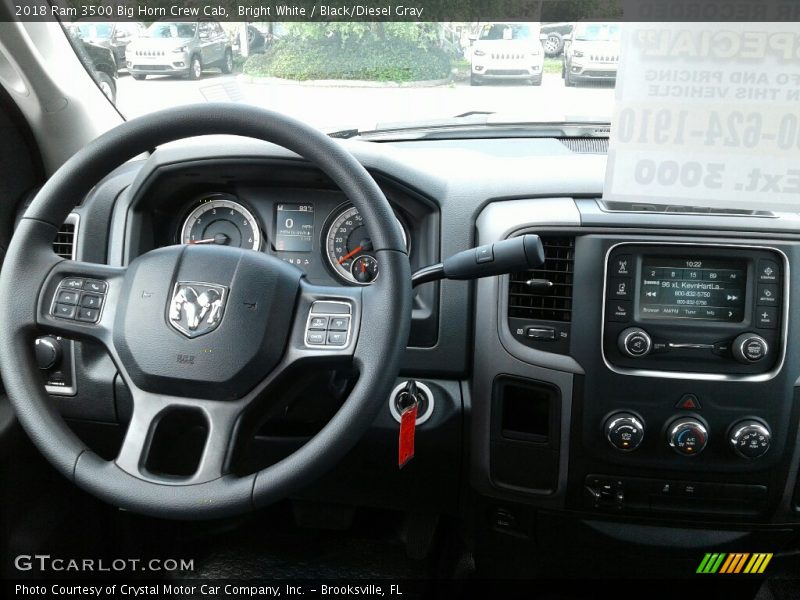 Bright White / Black/Diesel Gray 2018 Ram 3500 Big Horn Crew Cab
