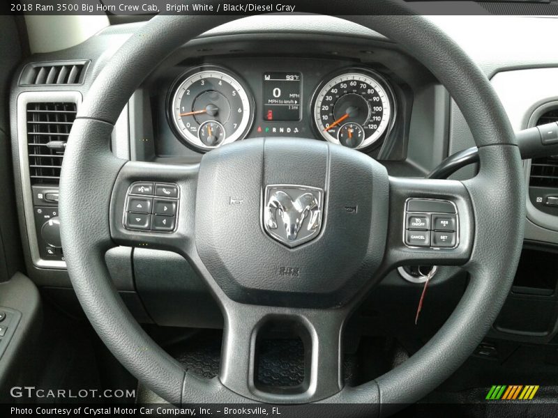 Bright White / Black/Diesel Gray 2018 Ram 3500 Big Horn Crew Cab