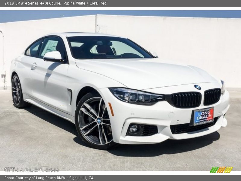 Alpine White / Coral Red 2019 BMW 4 Series 440i Coupe