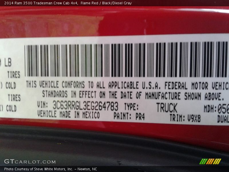 Flame Red / Black/Diesel Gray 2014 Ram 3500 Tradesman Crew Cab 4x4