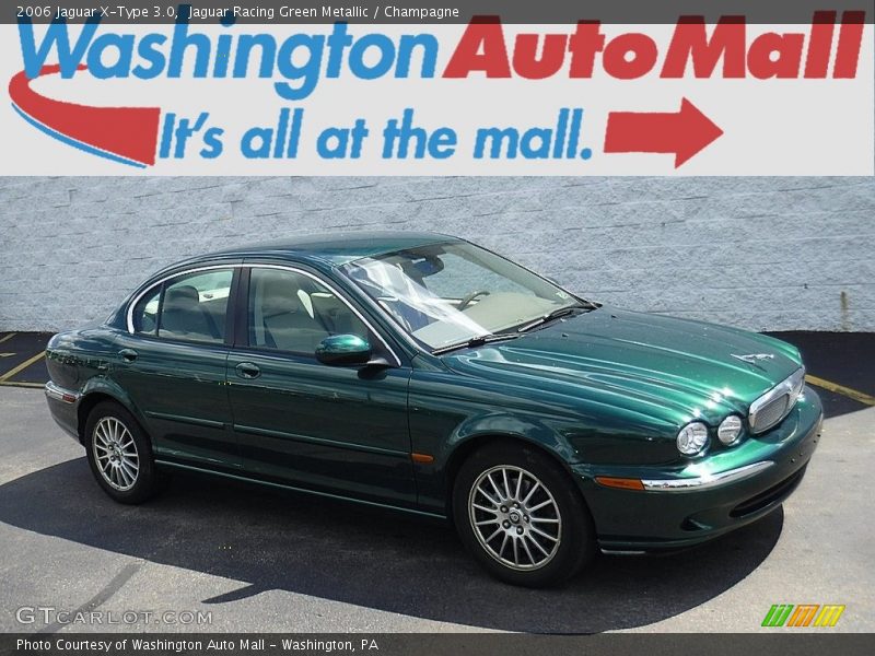 Jaguar Racing Green Metallic / Champagne 2006 Jaguar X-Type 3.0