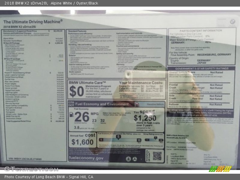 Alpine White / Oyster/Black 2018 BMW X2 sDrive28i