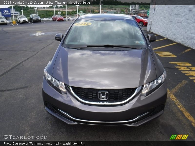 Urban Titanium Metallic / Beige 2015 Honda Civic LX Sedan