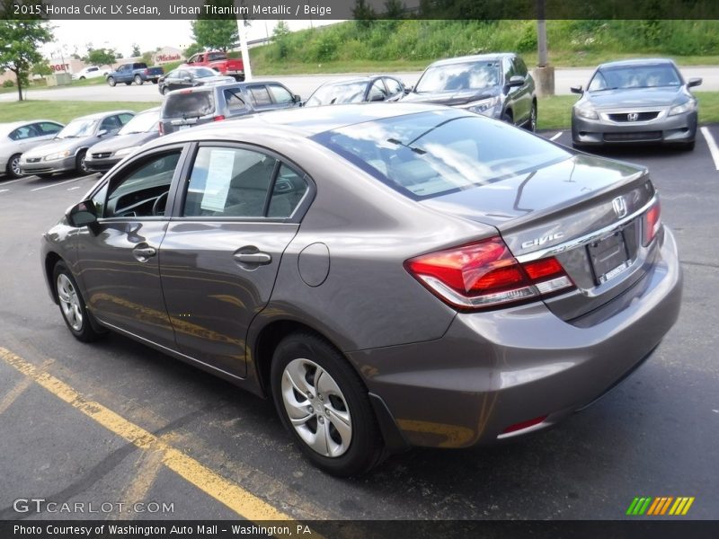 Urban Titanium Metallic / Beige 2015 Honda Civic LX Sedan