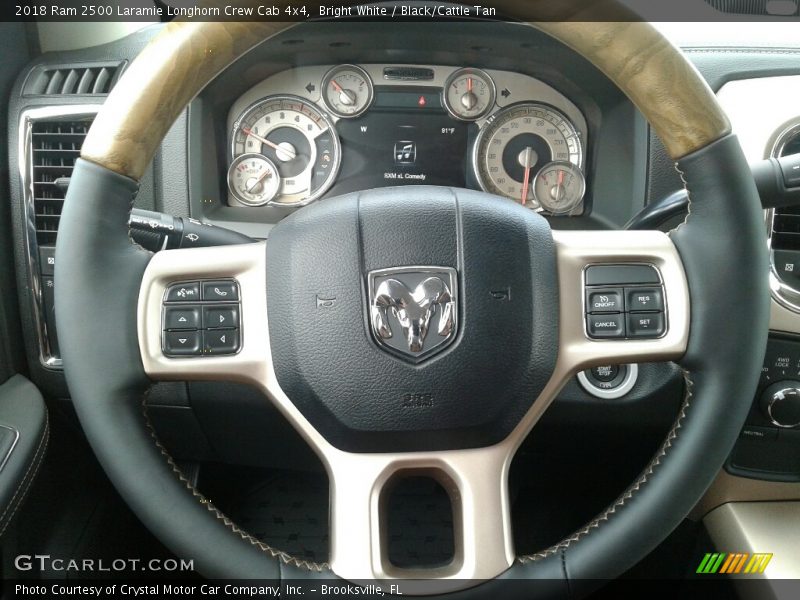 Bright White / Black/Cattle Tan 2018 Ram 2500 Laramie Longhorn Crew Cab 4x4