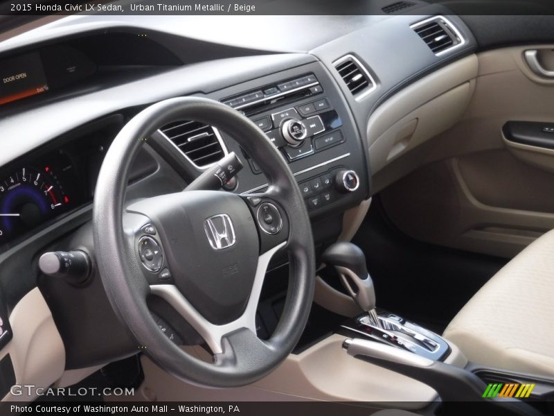 Urban Titanium Metallic / Beige 2015 Honda Civic LX Sedan
