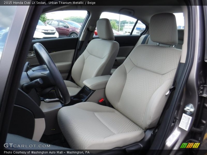 Urban Titanium Metallic / Beige 2015 Honda Civic LX Sedan