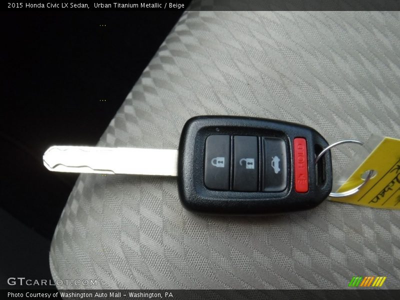 Urban Titanium Metallic / Beige 2015 Honda Civic LX Sedan