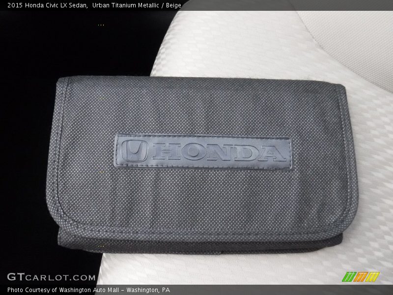 Urban Titanium Metallic / Beige 2015 Honda Civic LX Sedan