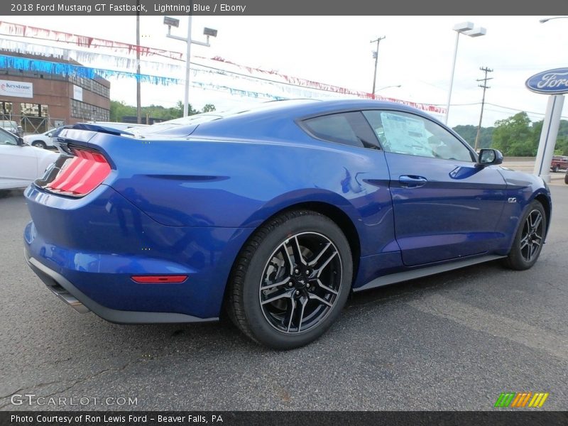 Lightning Blue / Ebony 2018 Ford Mustang GT Fastback