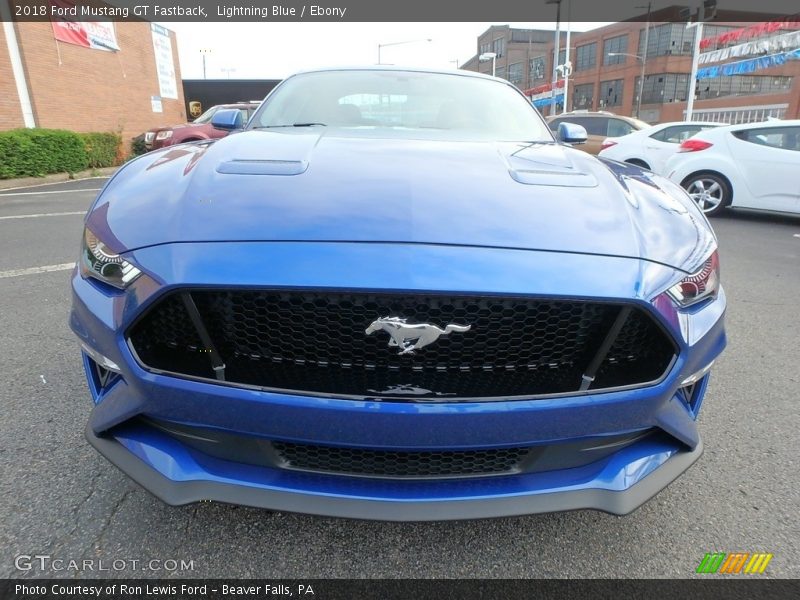 Lightning Blue / Ebony 2018 Ford Mustang GT Fastback