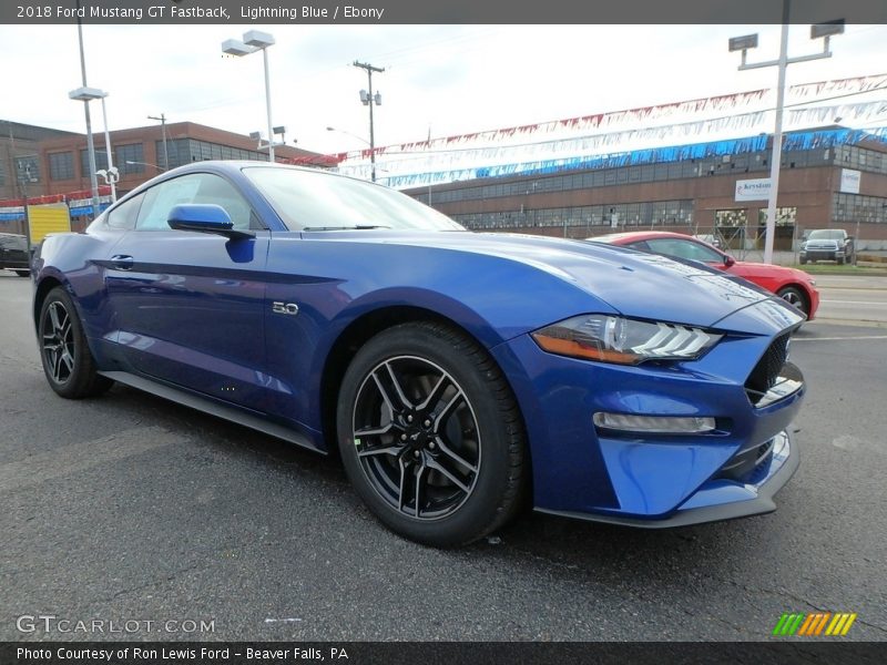 Lightning Blue / Ebony 2018 Ford Mustang GT Fastback