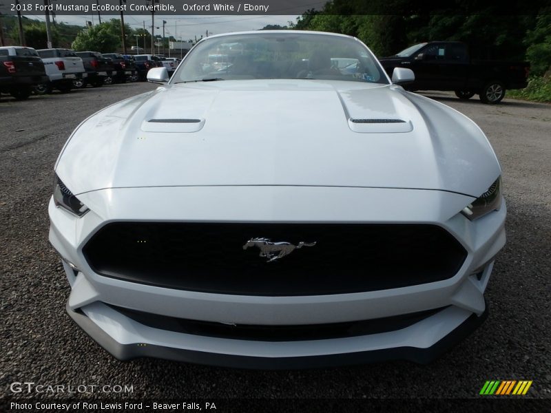 Oxford White / Ebony 2018 Ford Mustang EcoBoost Convertible