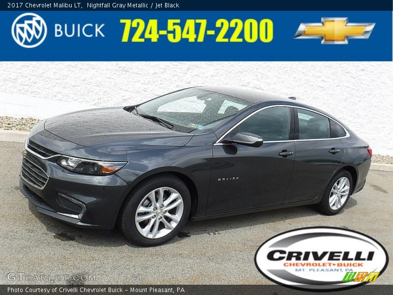 Nightfall Gray Metallic / Jet Black 2017 Chevrolet Malibu LT