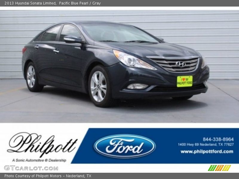 Pacific Blue Pearl / Gray 2013 Hyundai Sonata Limited