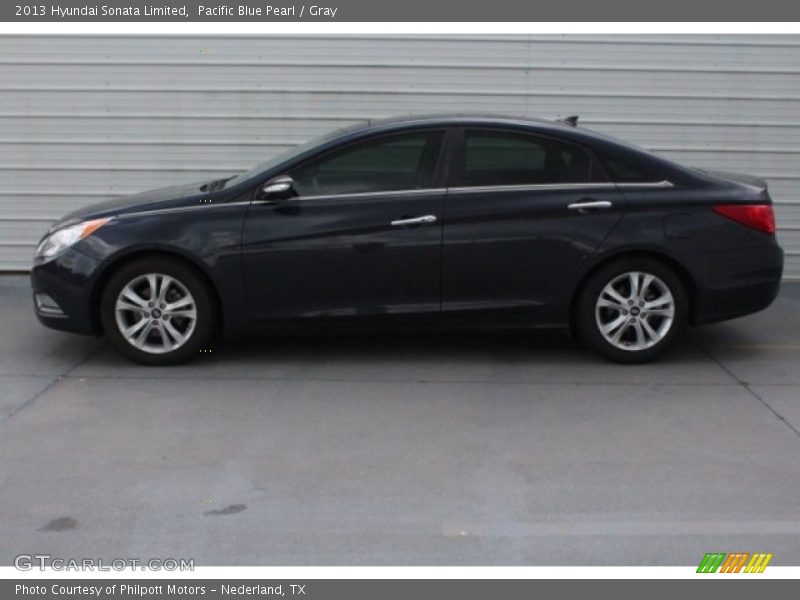 Pacific Blue Pearl / Gray 2013 Hyundai Sonata Limited