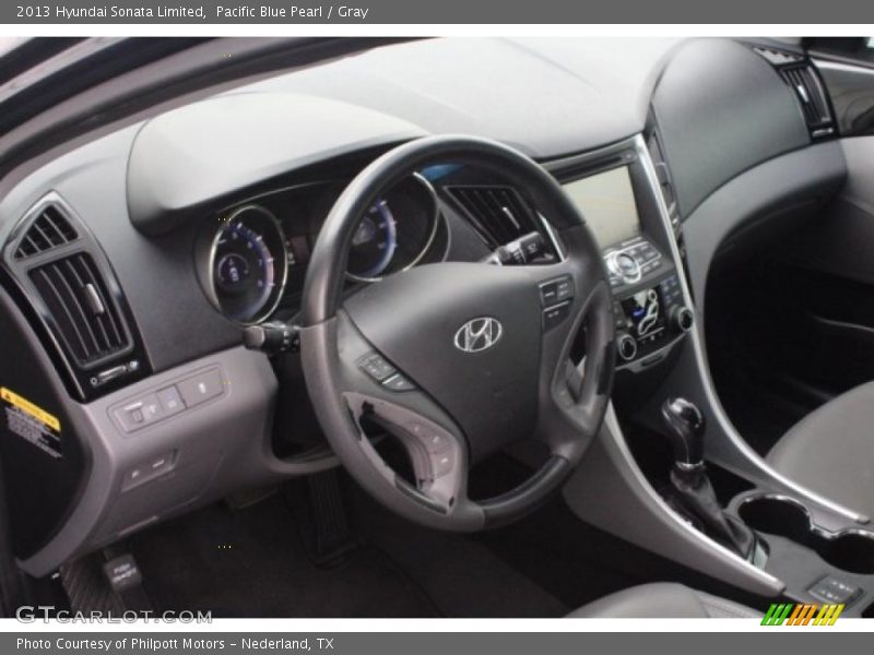Pacific Blue Pearl / Gray 2013 Hyundai Sonata Limited