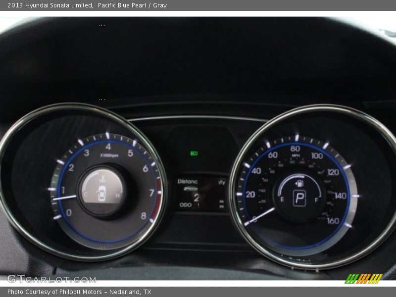 Pacific Blue Pearl / Gray 2013 Hyundai Sonata Limited