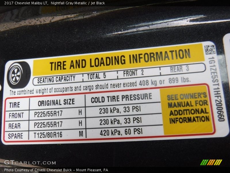 Nightfall Gray Metallic / Jet Black 2017 Chevrolet Malibu LT