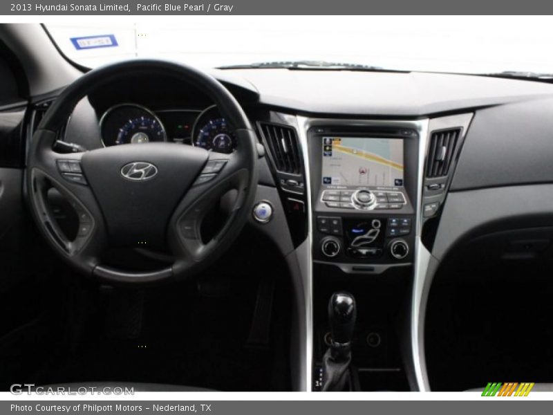 Pacific Blue Pearl / Gray 2013 Hyundai Sonata Limited