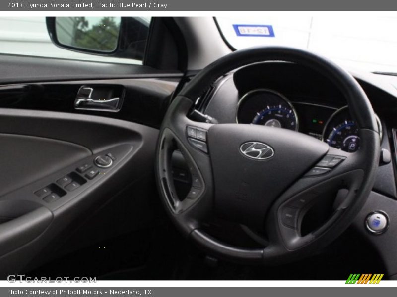 Pacific Blue Pearl / Gray 2013 Hyundai Sonata Limited