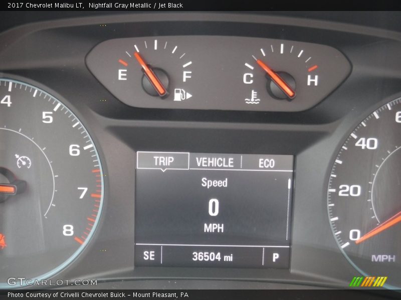 Nightfall Gray Metallic / Jet Black 2017 Chevrolet Malibu LT