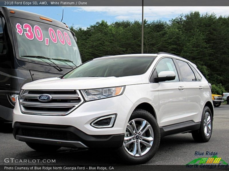 White Platinum / Dune 2018 Ford Edge SEL AWD