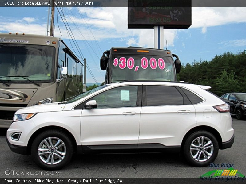 White Platinum / Dune 2018 Ford Edge SEL AWD