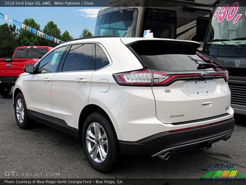 White Platinum / Dune 2018 Ford Edge SEL AWD