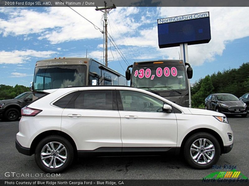 White Platinum / Dune 2018 Ford Edge SEL AWD