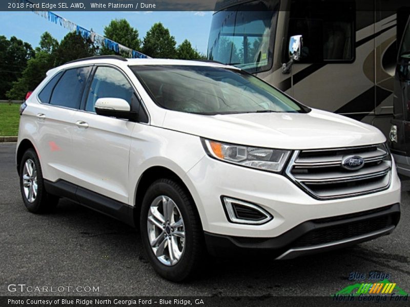 White Platinum / Dune 2018 Ford Edge SEL AWD