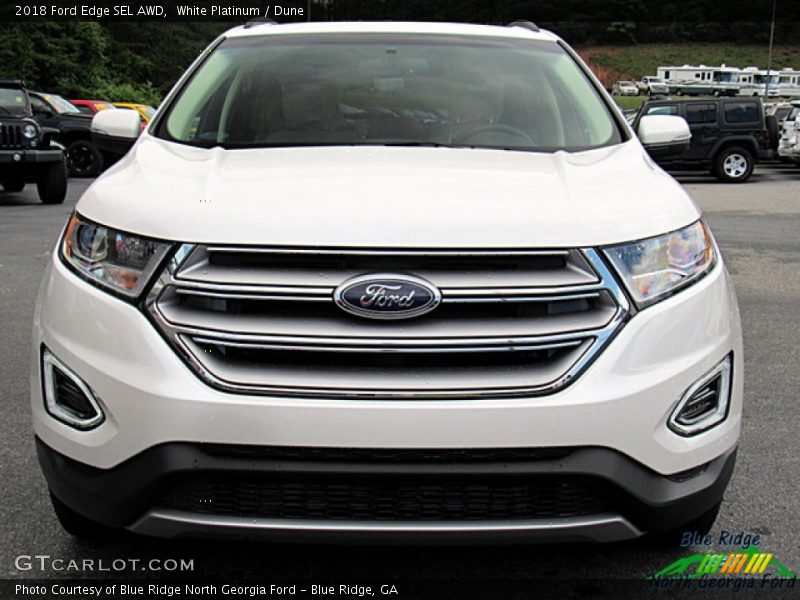 White Platinum / Dune 2018 Ford Edge SEL AWD