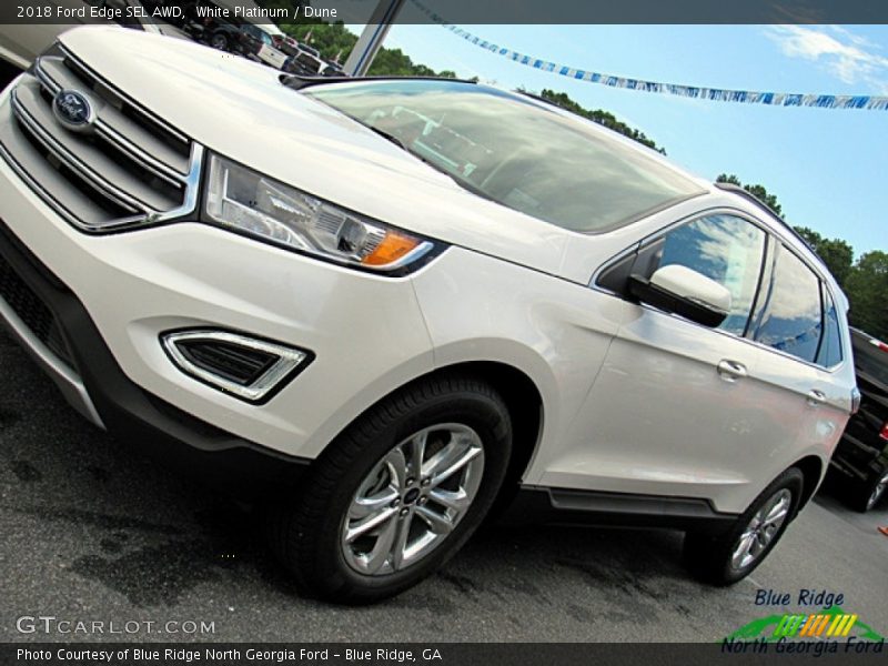 White Platinum / Dune 2018 Ford Edge SEL AWD