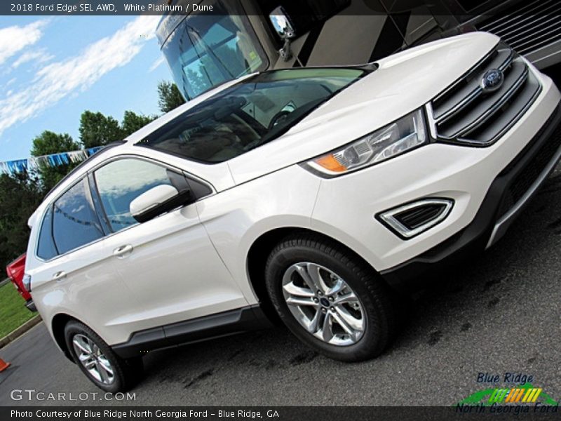 White Platinum / Dune 2018 Ford Edge SEL AWD