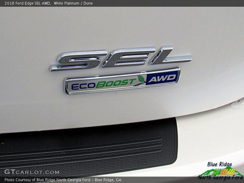 White Platinum / Dune 2018 Ford Edge SEL AWD