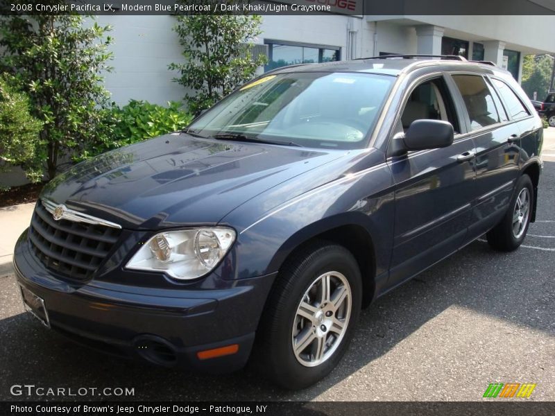 Modern Blue Pearlcoat / Dark Khaki/Light Graystone 2008 Chrysler Pacifica LX