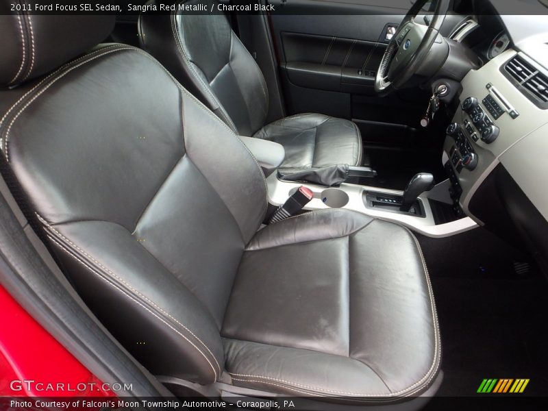 Sangria Red Metallic / Charcoal Black 2011 Ford Focus SEL Sedan