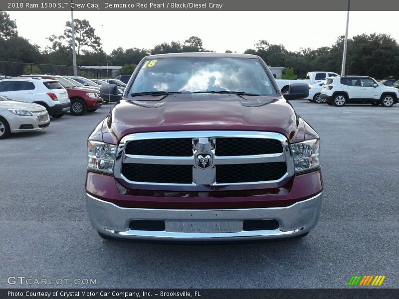 Delmonico Red Pearl / Black/Diesel Gray 2018 Ram 1500 SLT Crew Cab