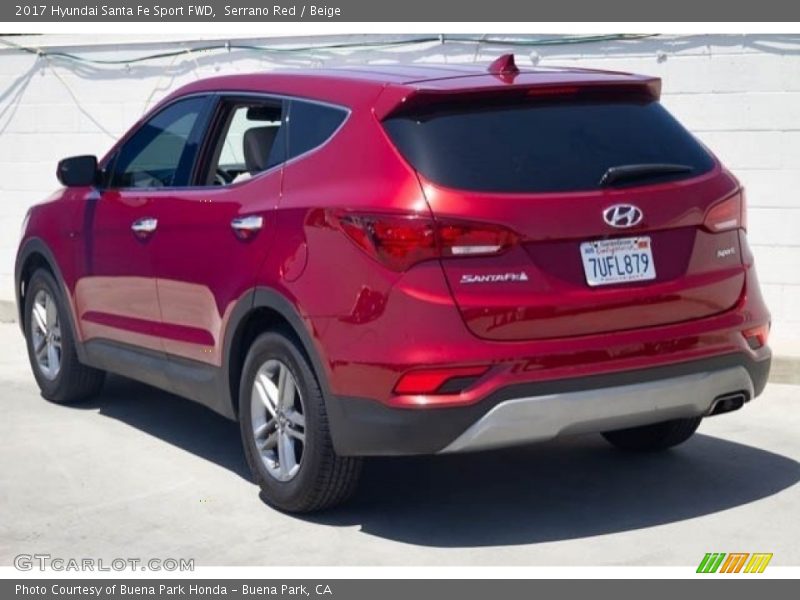 Serrano Red / Beige 2017 Hyundai Santa Fe Sport FWD
