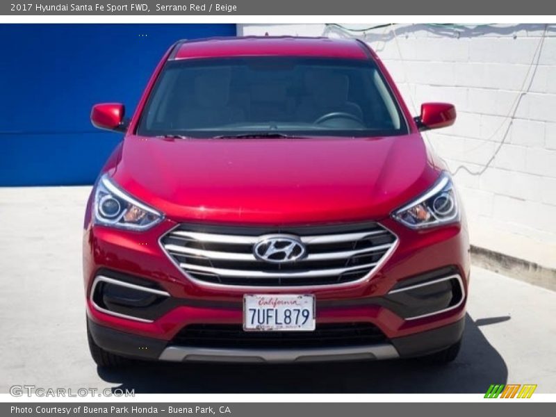 Serrano Red / Beige 2017 Hyundai Santa Fe Sport FWD