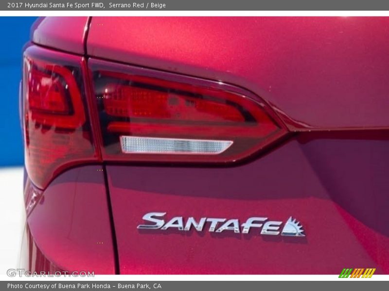 Serrano Red / Beige 2017 Hyundai Santa Fe Sport FWD