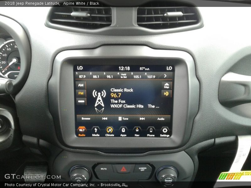 Alpine White / Black 2018 Jeep Renegade Latitude