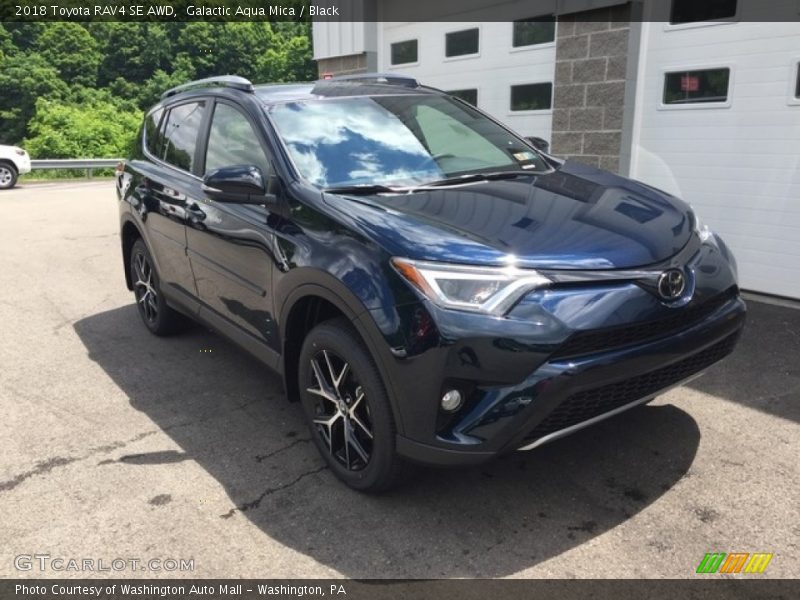 Galactic Aqua Mica / Black 2018 Toyota RAV4 SE AWD
