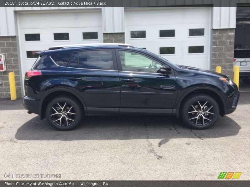 Galactic Aqua Mica / Black 2018 Toyota RAV4 SE AWD