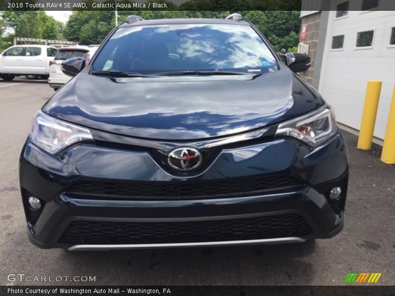 Galactic Aqua Mica / Black 2018 Toyota RAV4 SE AWD