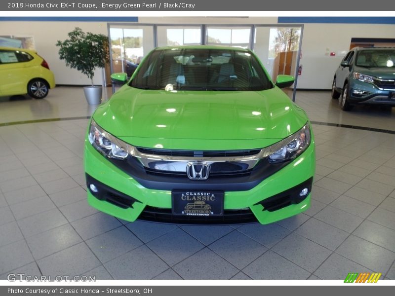 Energy Green Pearl / Black/Gray 2018 Honda Civic EX-T Coupe